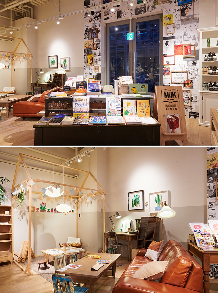 ついに「MilK JAPON BOOK STORE at SLOW HOUSE」がオープン！！親子で楽しめるぬりえコーナーも。