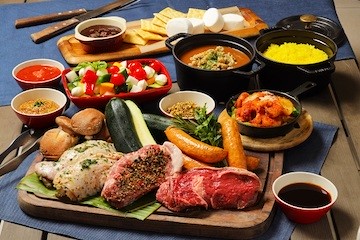 SEASIDE BBQコース 1人 ¥4,950　※2.5時間制、大人4名より予約可能。
